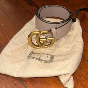 REAL Blush Gucci Belt, 80 inches PERFECT condition.